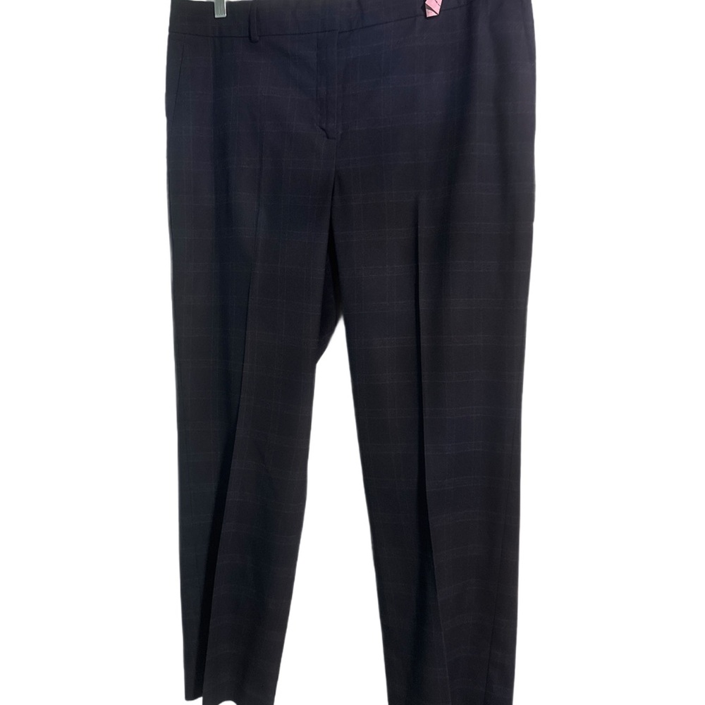 Ann Taylor Navy Blue with Perwinkle Pinstripe Straight Leg Trousers